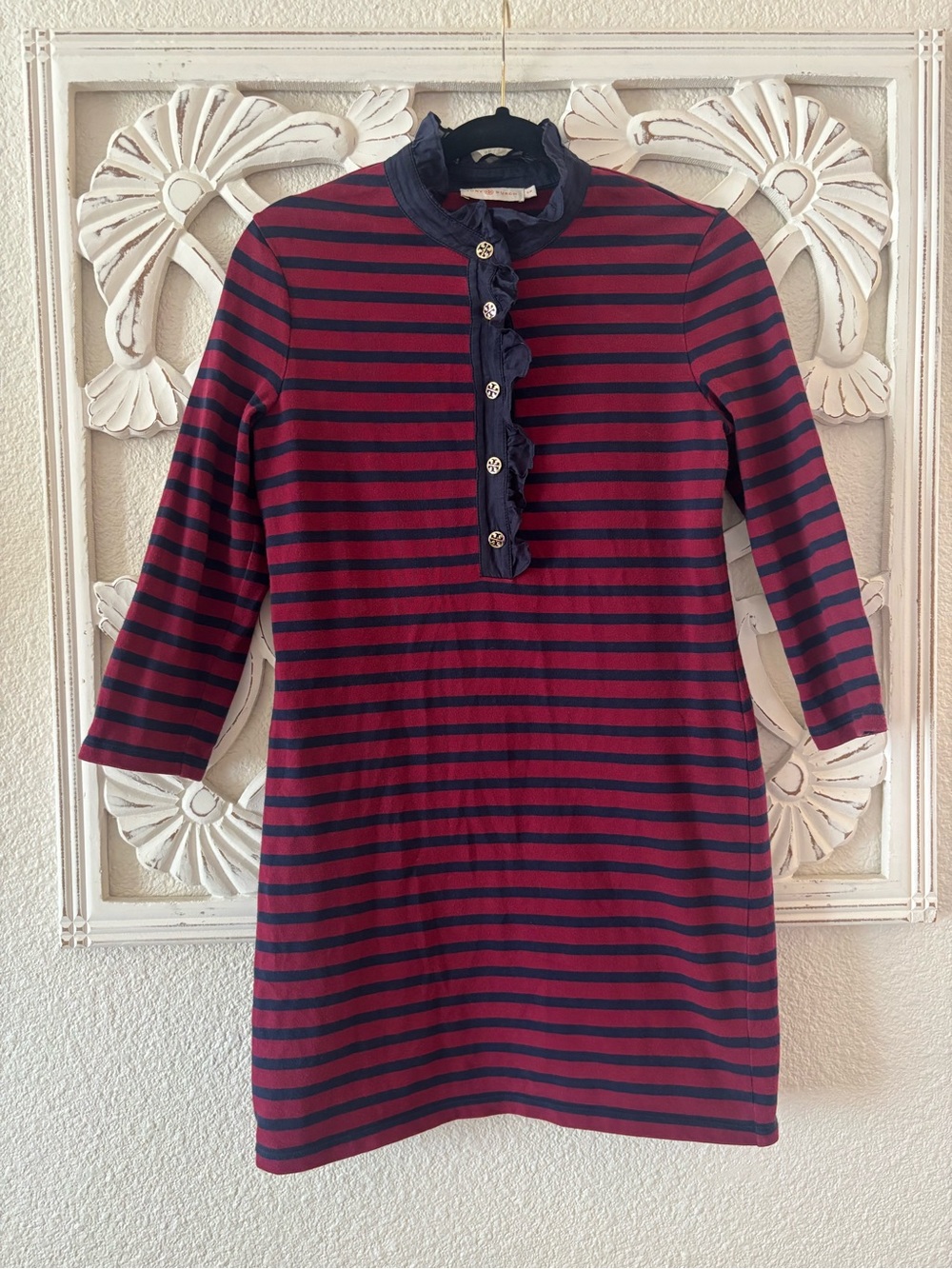 Tory Burch Cabernet Sailor Stripe Lidia Polo Dress ⚓️